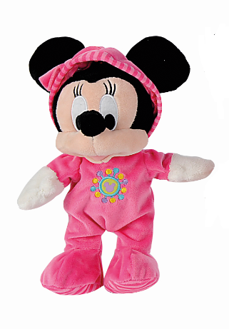  peluche minnie souris pyjama capuche rose 